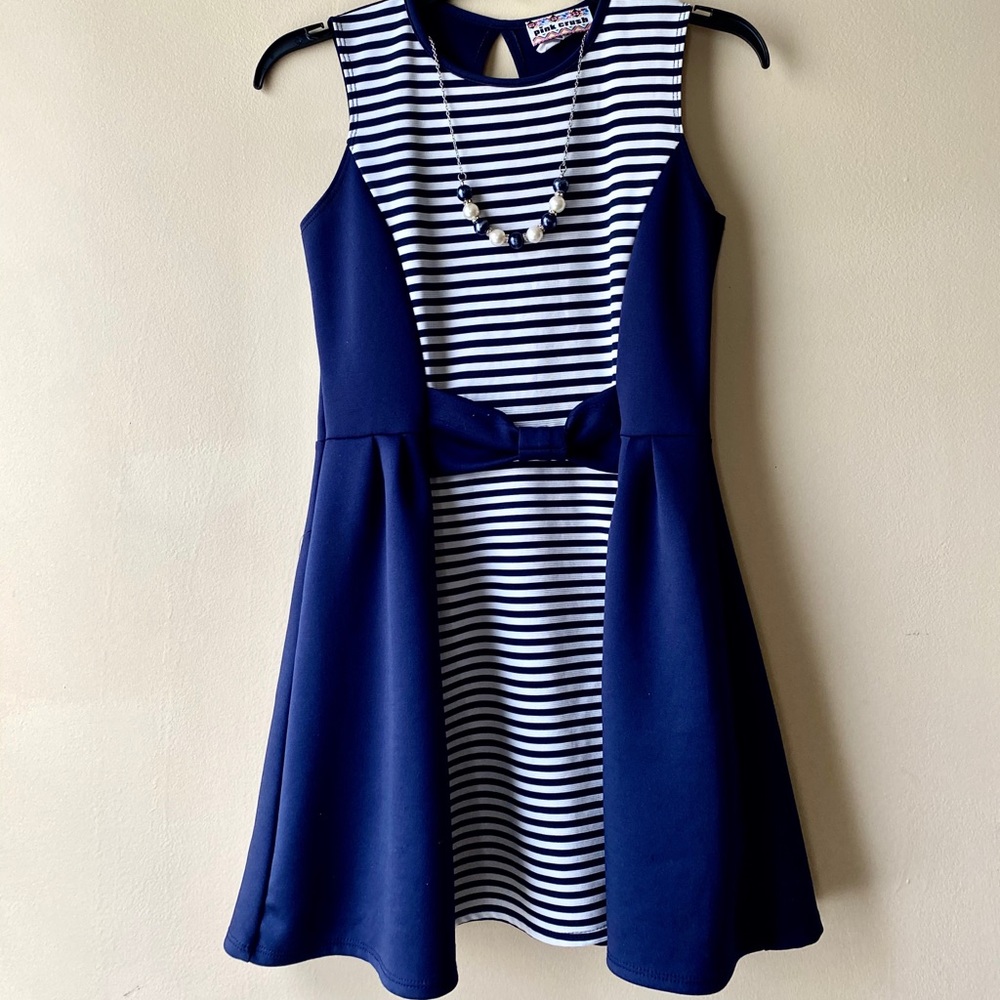 Blue striped dress junior